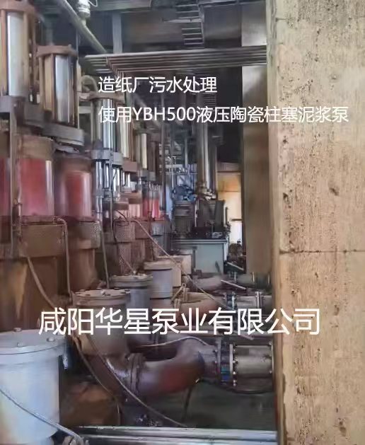 造纸厂污水处理使用YBH500柱塞泥浆泵